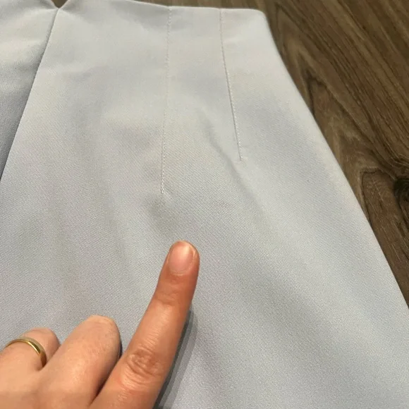 ZARA WOMAN HIGH-WAISTED PANTS LIGHT BLUE - Picture 15 of 15